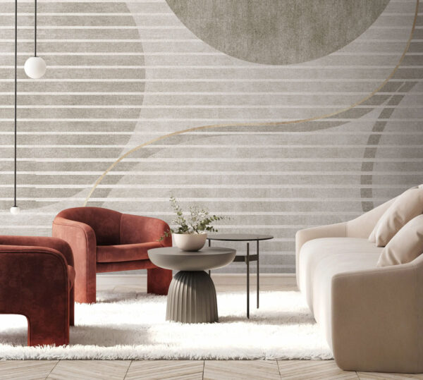 Papel pintado gris y blanco con círculos y líneas Papel pintado gris y blanco con círculos y líneas