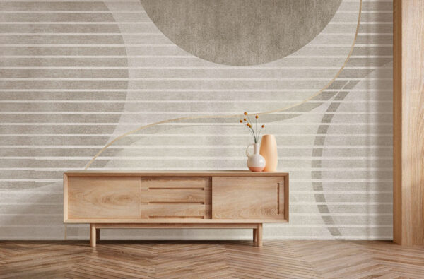 Papel pintado gris y blanco con círculos y líneas Papel pintado gris y blanco con círculos y líneas