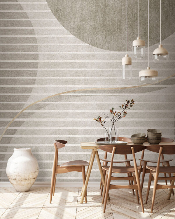 Papel pintado gris y blanco con círculos y líneas Papel pintado gris y blanco con círculos y líneas
