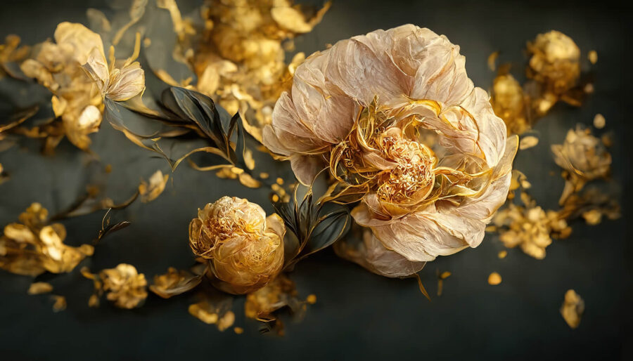 Delicadas flores en tonos cálidos