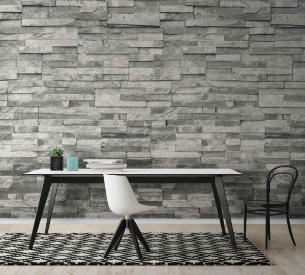 Pared de piedra texturizada en diseño monocromo. Pared de piedra texturizada en diseño monocromo.