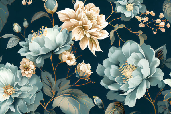 Motivo floral sobre fondo oscuro Motivo floral sobre fondo oscuro
