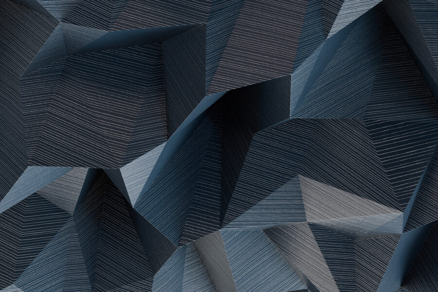 Ondas geométricas en tonos azules