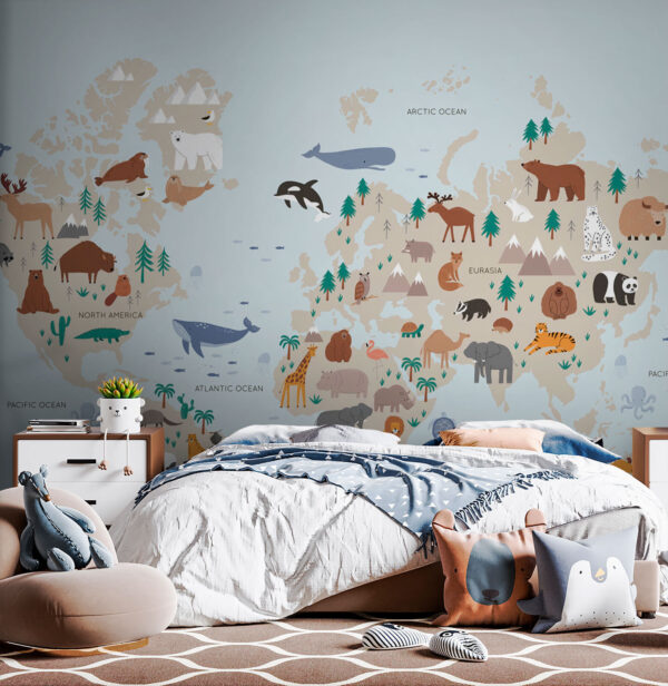 Mapa del mundo con animales Mapa del mundo con animales