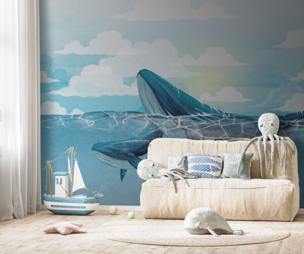 Fotomurales Fotomurales Ballena nadando en el agua (SKU: u74467)