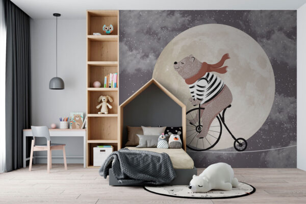 Fotomurales Oso en bicicleta