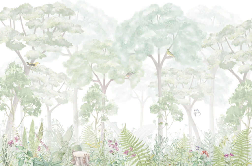Papel pintado con árboles y plantas Papel pintado con árboles y plantas