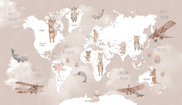 Mapa del mundo con animales Mapa del mundo con animales