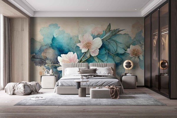Pintura de flores y hojas Pintura de flores y hojas