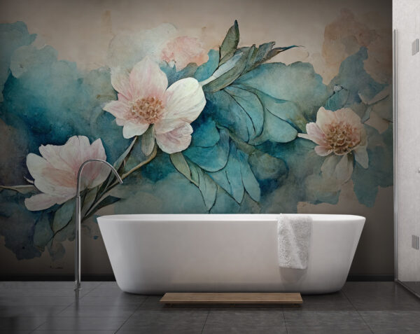 Pintura de flores y hojas Pintura de flores y hojas