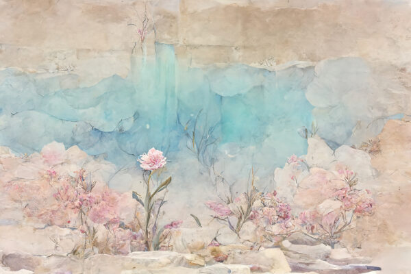 Pintura de flores y rocas Pintura de flores y rocas