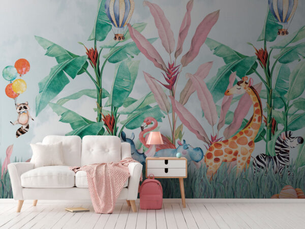 Fotomurales Fotomurales Grupo de animales en un campo (SKU: u74711)