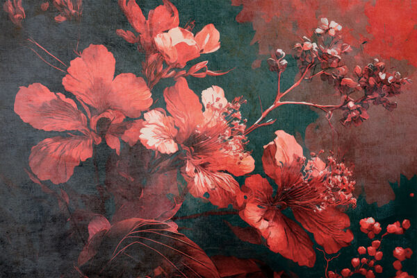 Flores vibrantes en medio de un follaje oscuro. Flores vibrantes en medio de un follaje oscuro.