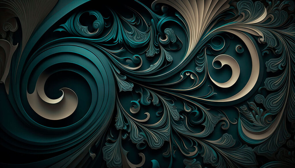 Elegantes remolinos y diseños intrincados. Elegantes remolinos y diseños intrincados.