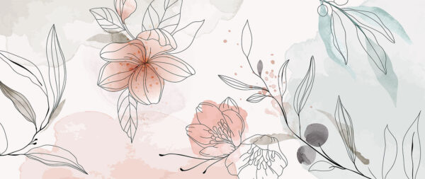 Dibujo de flores y hojas Dibujo de flores y hojas