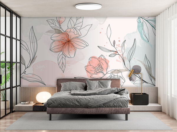 Dibujo de flores y hojas Dibujo de flores y hojas