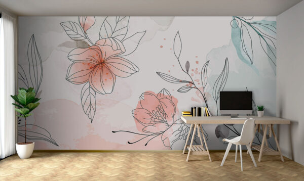 Dibujo de flores y hojas Dibujo de flores y hojas