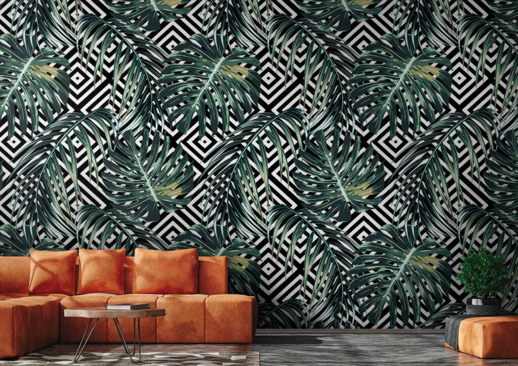 Patrón de hojas sobre fondo blanco y negro u79688pig2 1024x724 - Patrón de hojas sobre fondo blanco y negro - tegory