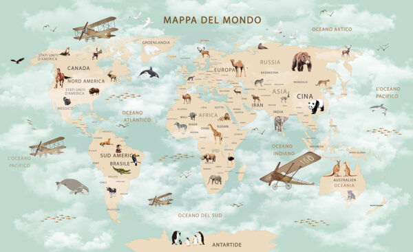 Mapa del mundo con animales Mapa del mundo con animales