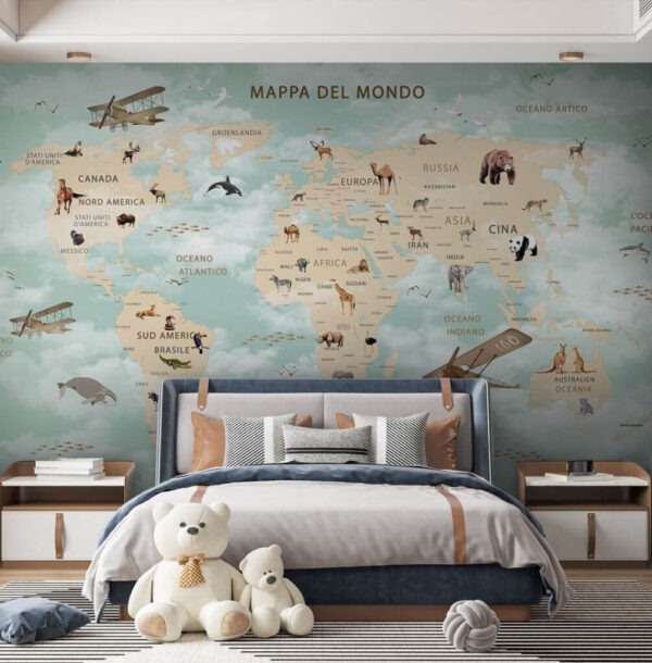 Mapa del mundo con animales Mapa del mundo con animales