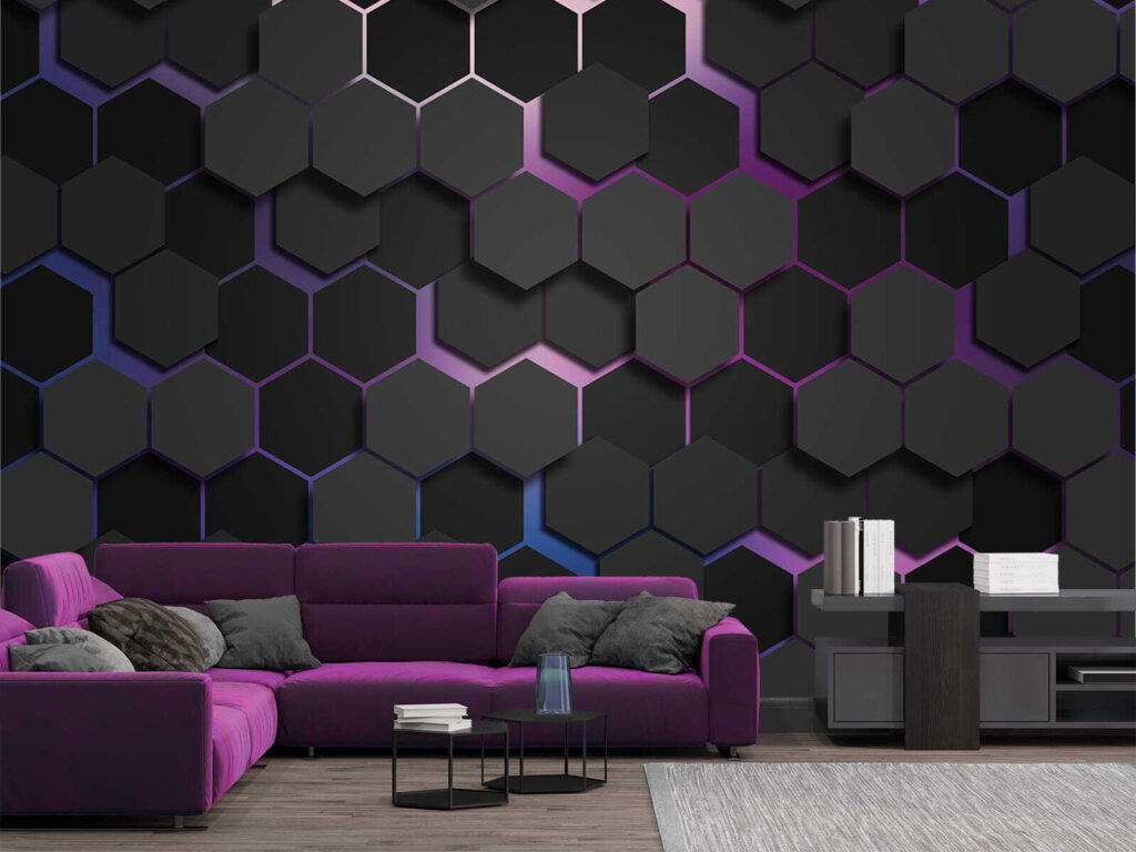 Group of black hexagons