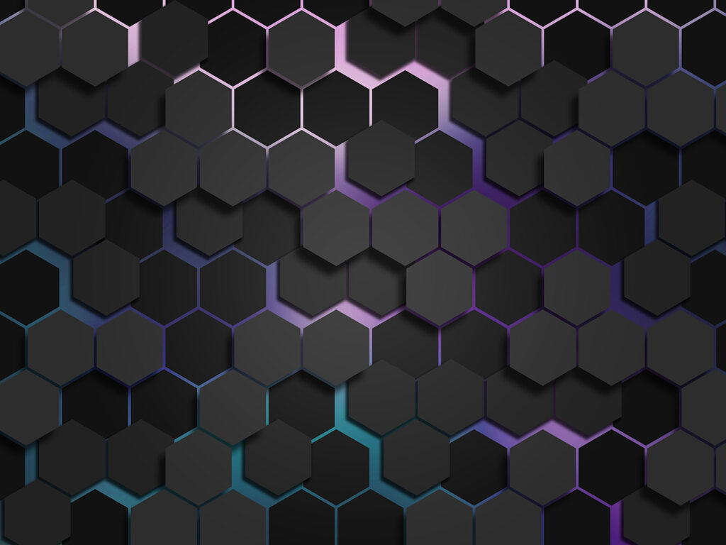 A group of black hexagons A group of black hexagons