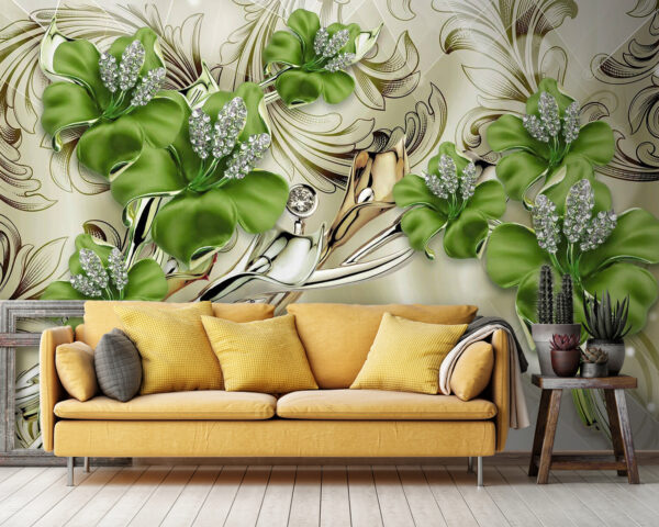 Fotomurales Fotomurales Elegante diseño floral en tonos suaves (SKU: u80018)