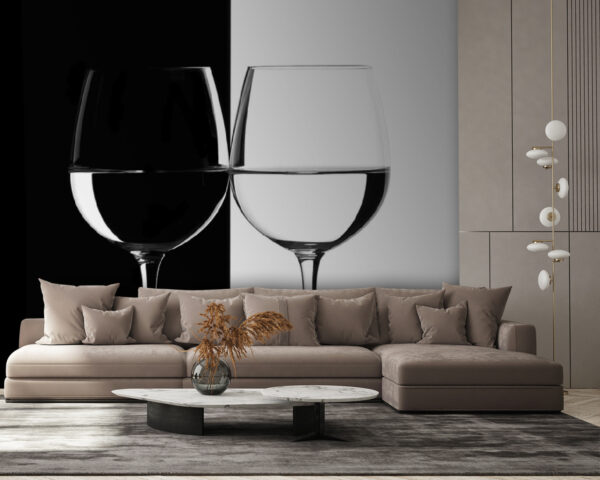 Dos copas de vino con agua Dos copas de vino con agua