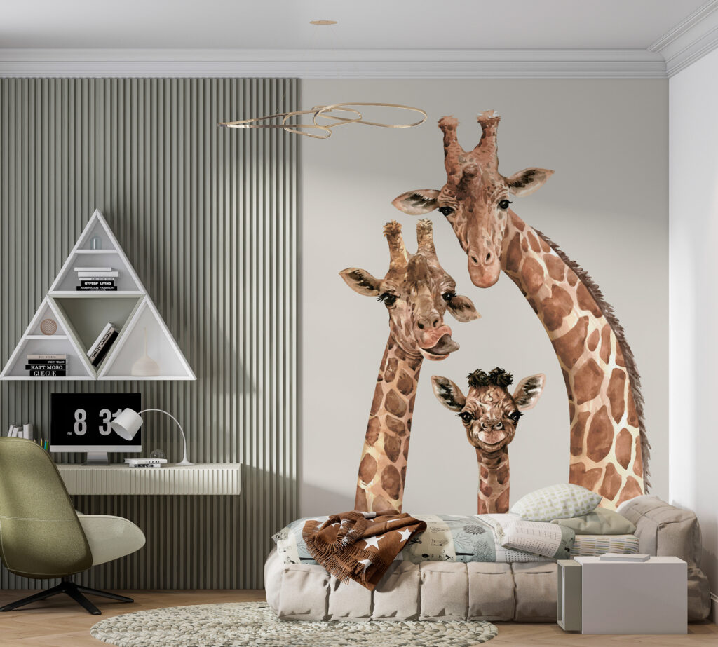 A group of giraffes with their heads together