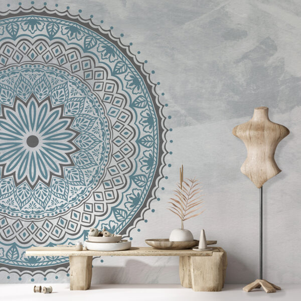 A blue and grey mandala