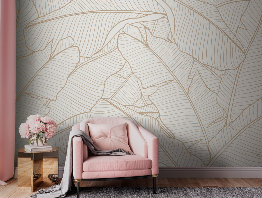 Elegante motivo de hojas para una decoración moderna