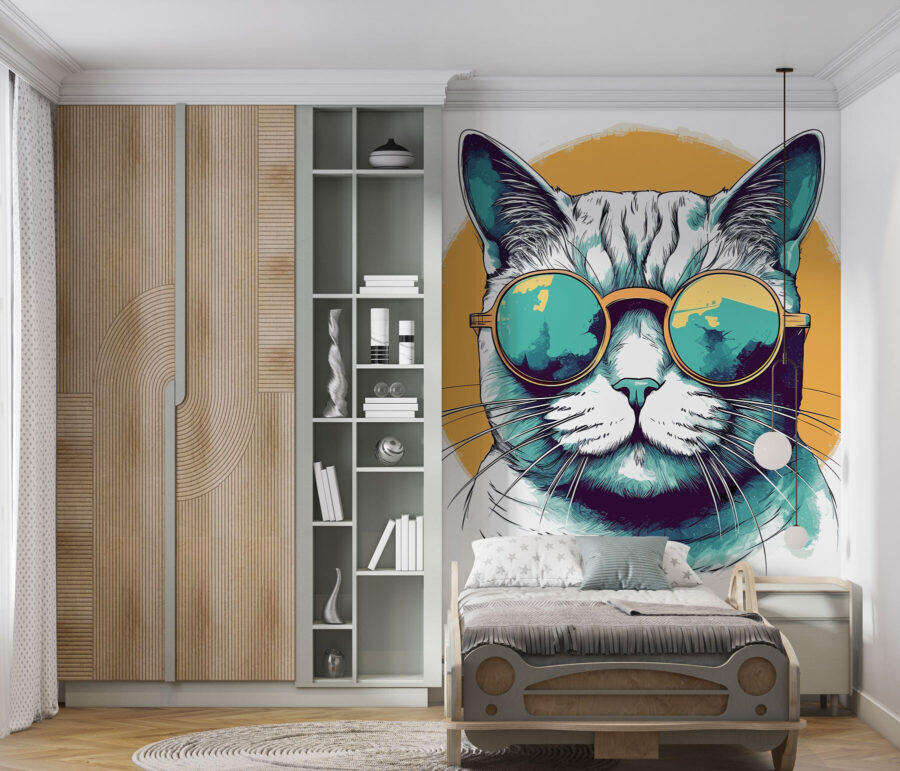 Fotomurales Un gato con gafas de sol - Imagen 3