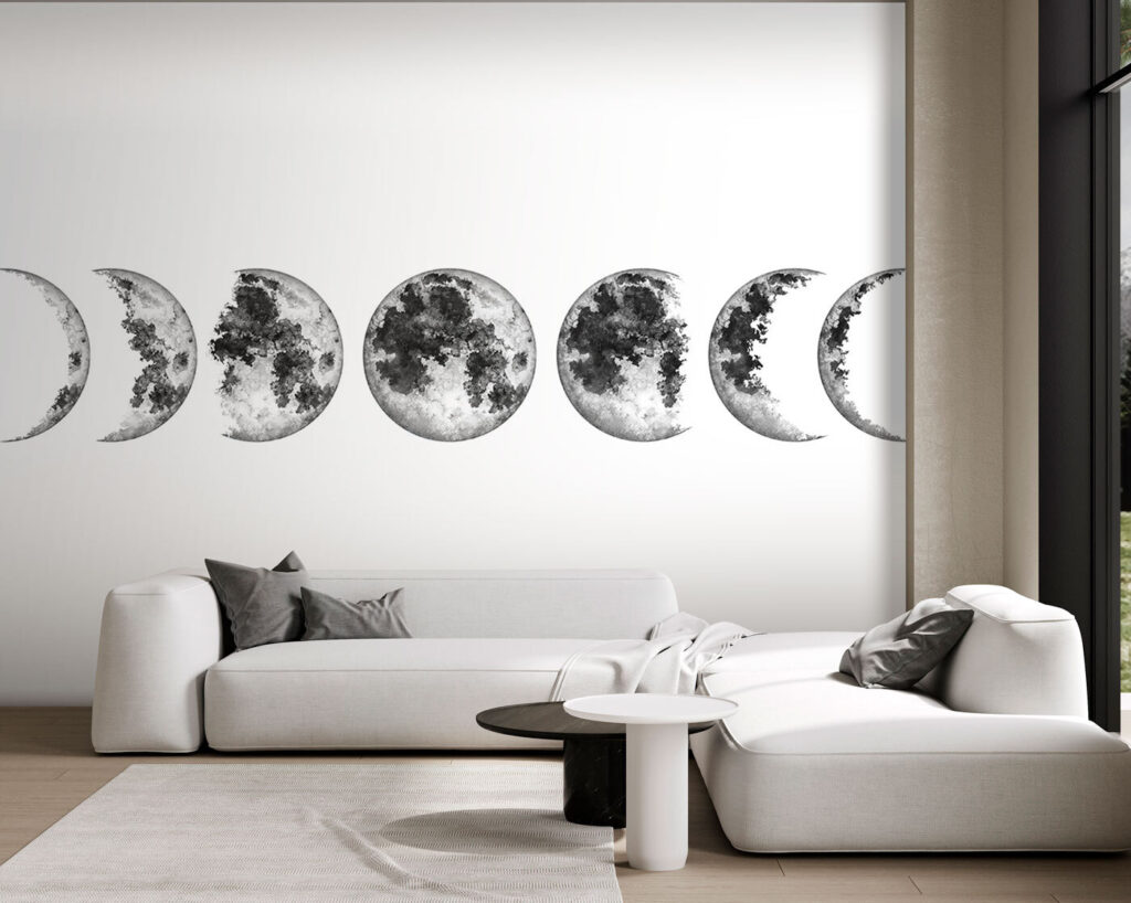 A row of phases of the moon A row of phases of the moon