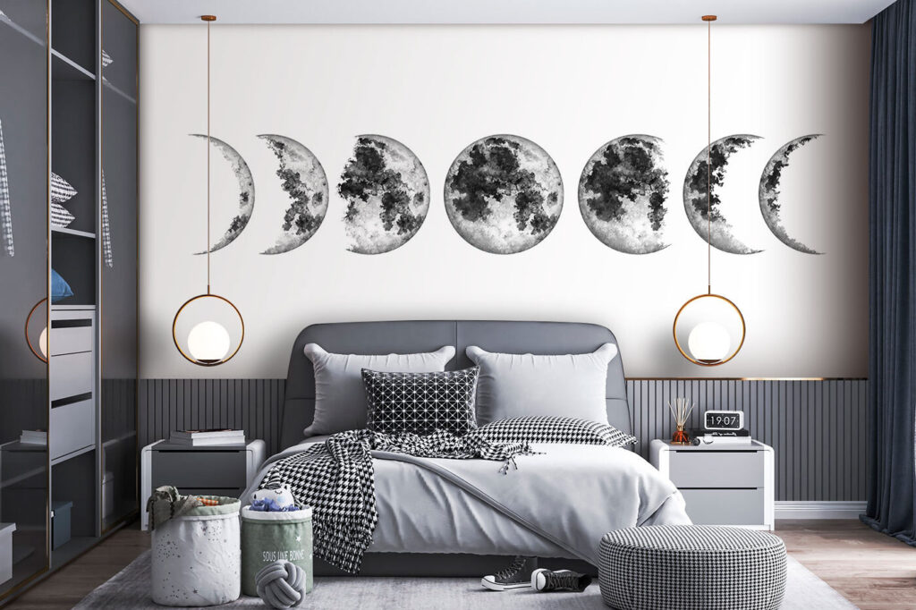 A row of phases of the moon A row of phases of the moon