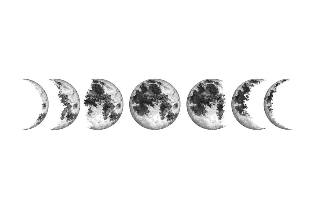 Una fila de fases de la luna Una fila de fases de la luna