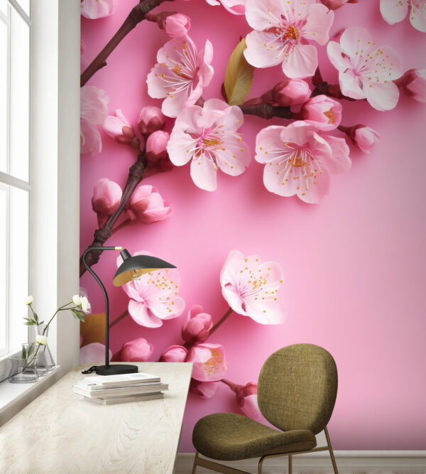 Grupo de flores rosas sobre fondo rosa Grupo de flores rosas sobre fondo rosa