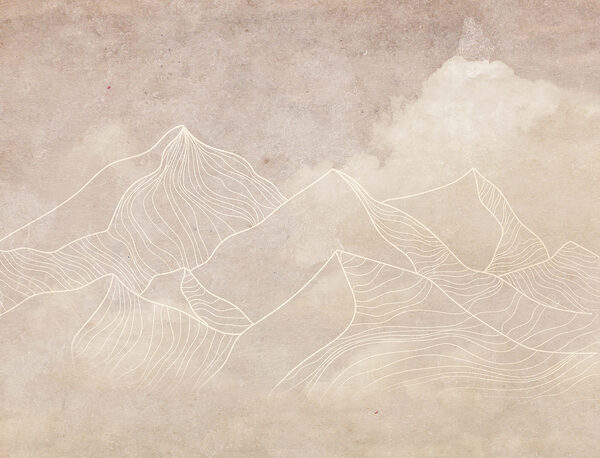 Un dibujo de montañas y nubes Un dibujo de montañas y nubes