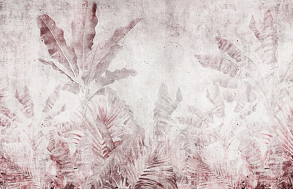 Muted tropical leaf pattern backdrop