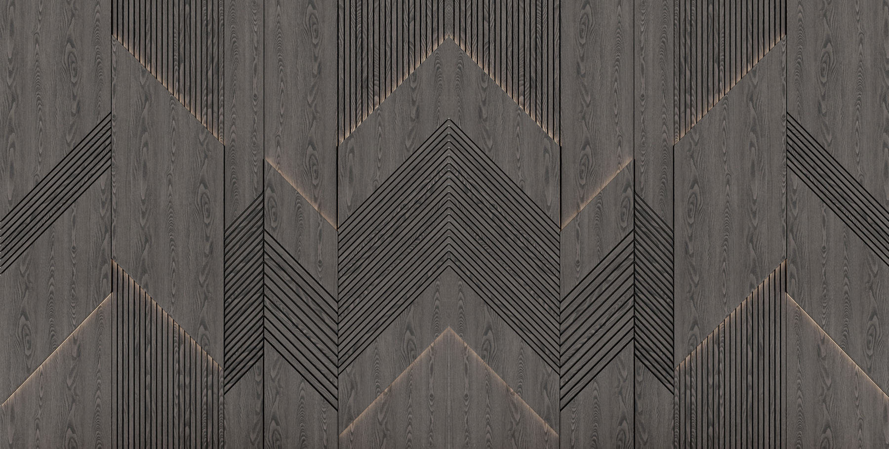 Geometric patterns in dark wood