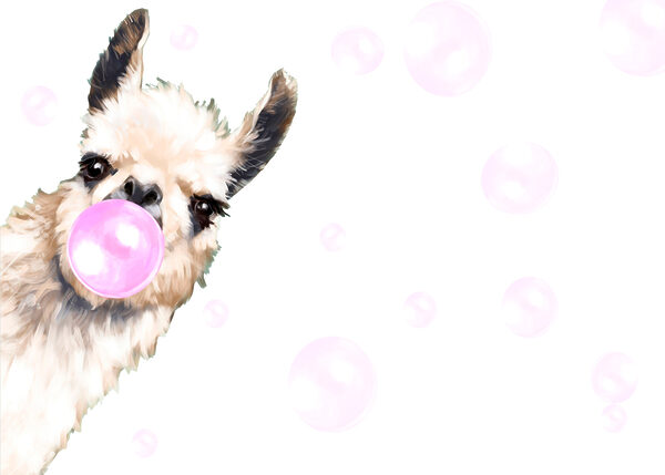 Una llama sopla una burbuja Una llama sopla una burbuja