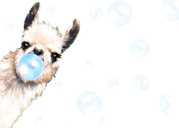 Una llama sopla burbujas Una llama sopla burbujas