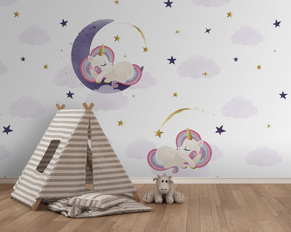 Un unicornio durmiendo en la luna Un unicornio durmiendo en la luna