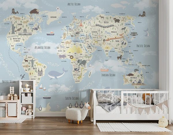 Un mapa del mundo con animales Un mapa del mundo con animales