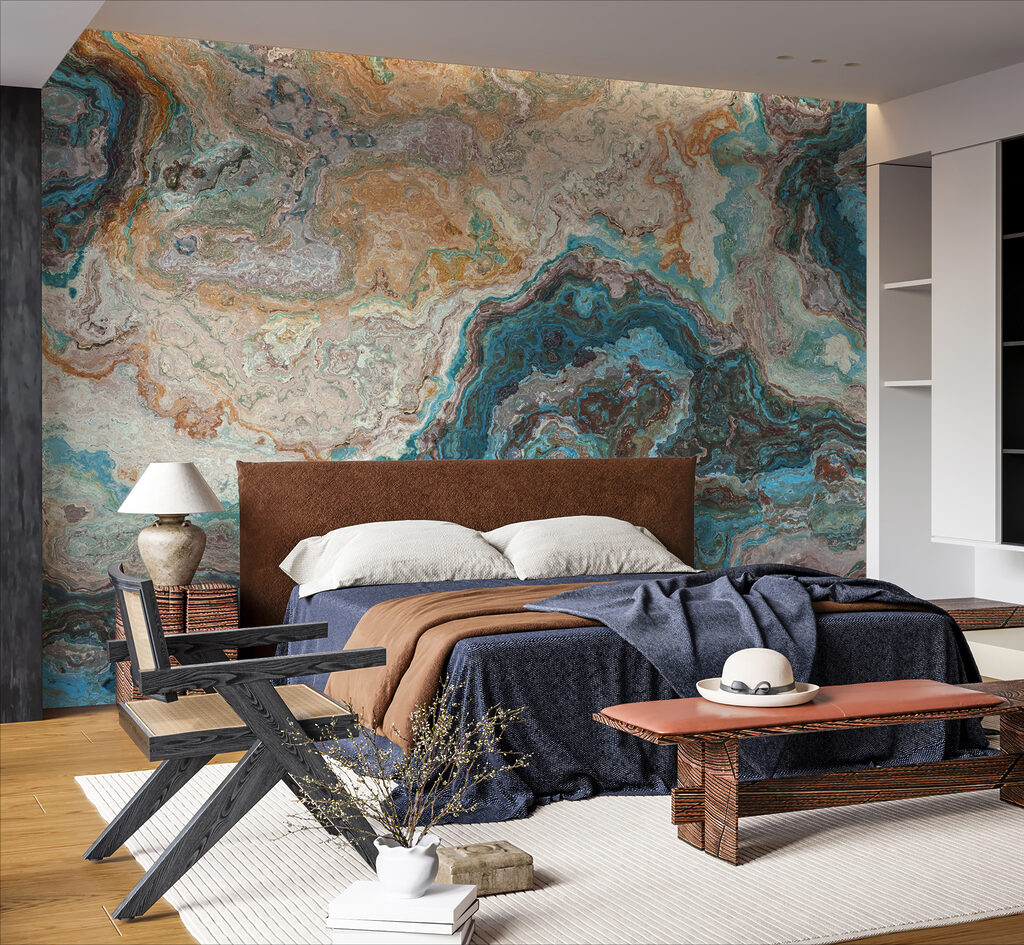 A colorful marbled surface