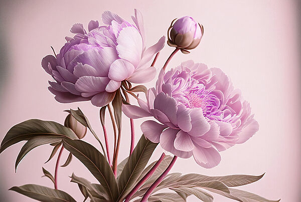 Elegantes peonías rosas en suave floración Elegantes peonías rosas en suave floración