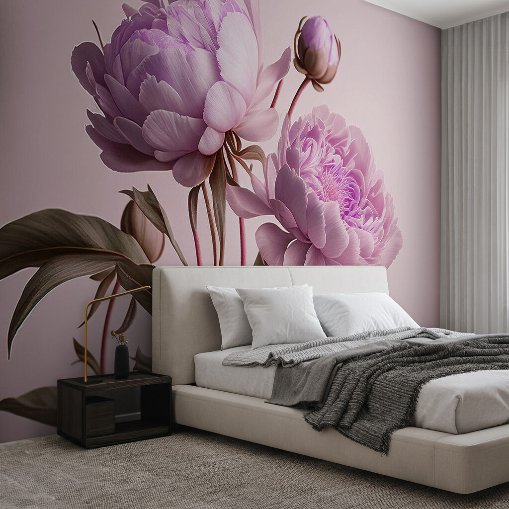Elegant pink peonies in soft bloom