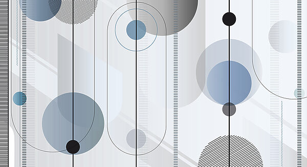 A grey and black circles and lines