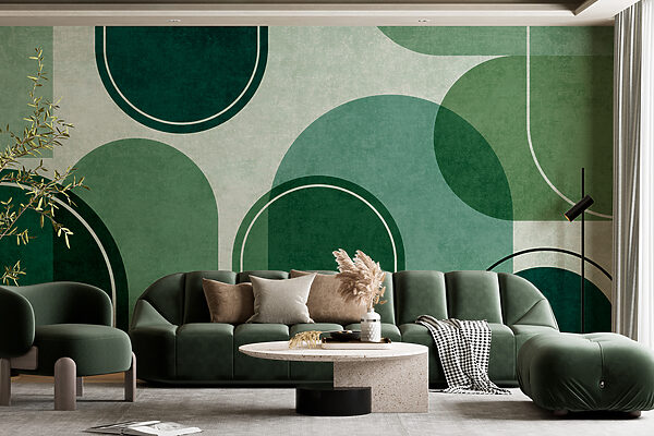 Un fondo verde y blanco con óvalos y óvalos Un fondo verde y blanco con óvalos y óvalos