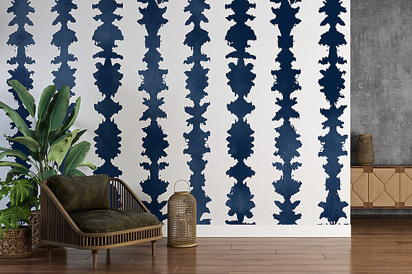 Un estampado de rayas azules y blancas Un estampado de rayas azules y blancas