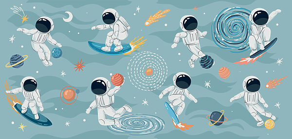 Un grupo de astronautas en el espacio Un grupo de astronautas en el espacio